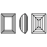 14x10mm Aurora set Crystal A4527 Step Cut Baguette - Rhodium - Crystal x1