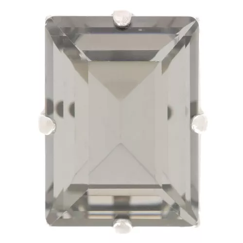 14x10mm Aurora set Crystal A4527 Step Cut Baguette - Rhodium - Black Diamond x1