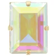 18x13mm Aurora set Crystal A4527 Step Cut Baguette - Gold - Crystal AB x1