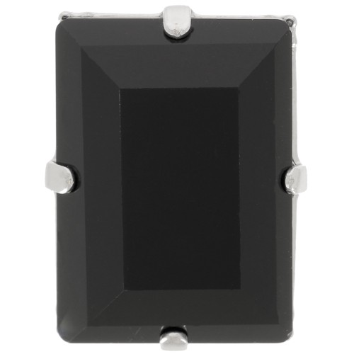 18x13mm Aurora set Crystal A4527 Step Cut Baguette - Rhodium - Jet x1