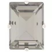 18x13mm Aurora set Crystal A4527 Step Cut Baguette - Rhodium - Black Diamond x1