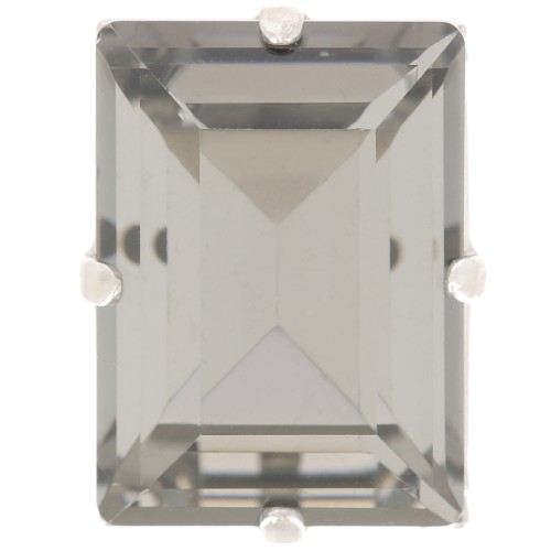 18x13mm Aurora set Crystal A4527 Step Cut Baguette - Rhodium - Black Diamond x1