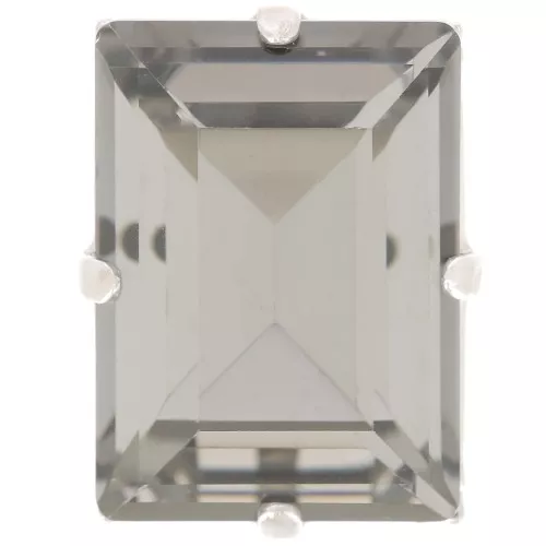 18x13mm Aurora set Crystal A4527 Step Cut Baguette - Rhodium - Black Diamond x1