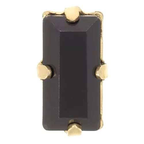 10x5mm Aurora set crystal A4500 baguette - Gold Tone - Jet x1