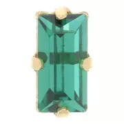 10x5mm Aurora set crystal A4500 baguette - Gold Tone - Emerald x1