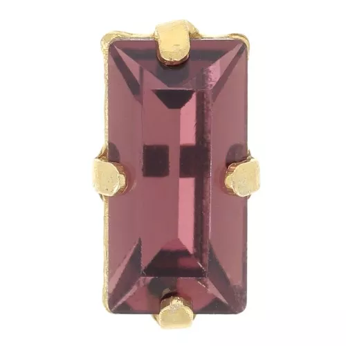 10x5mm Aurora set crystal A4500 baguette - Gold Tone - Burgundy x1