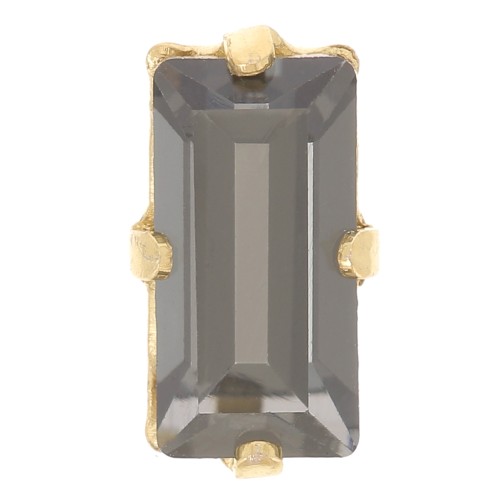 10x5mm Aurora set crystal A4500 baguette - Gold Tone - Black Diamond x1