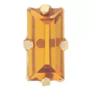 10x5mm Aurora set crystal A4500 baguette - Gold Tone - Topaz x1