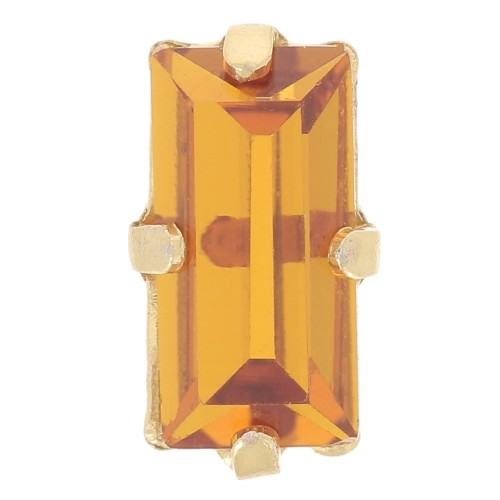 10x5mm Aurora set crystal A4500 baguette - Gold Tone - Topaz x1