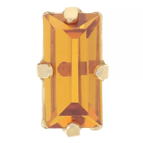 10x5mm Aurora set crystal A4500 baguette - Gold Tone - Topaz x1