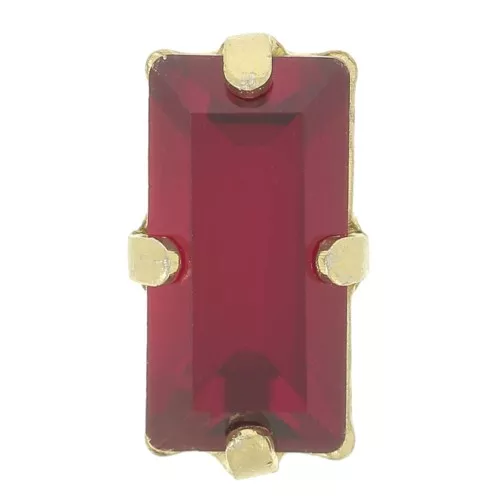 10x5mm Aurora set crystal A4500 baguette - Gold Tone - Ruby x1