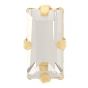 10x5mm Aurora set crystal A4500 baguette - Gold Tone - Crystal Silver Shade x1|raw }}