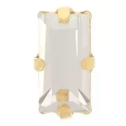 10x5mm Aurora set crystal A4500 baguette - Gold Tone - Crystal Silver Shade x1