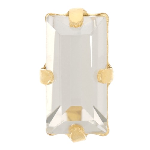 10x5mm Aurora set crystal A4500 baguette - Gold Tone - Crystal Silver Shade x1