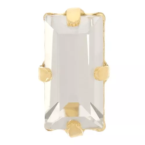 10x5mm Aurora set crystal A4500 baguette - Gold Tone - Crystal Silver Shade x1