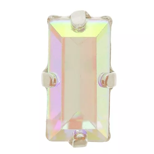 10x5mm Aurora set crystal A4500 baguette - Rhodium - Crystal AB x1
