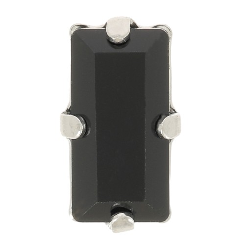 10x5mm Aurora set crystal A4500 baguette - Rhodium - Jet x1