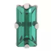 10x5mm Aurora set crystal A4500 baguette - Rhodium - Emerald x1