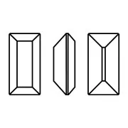 10x5mm Aurora set crystal A4500 baguette - Rhodium - Emerald x1