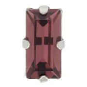 10x5mm Aurora set crystal A4500 baguette - Rhodium - Burgundy x1