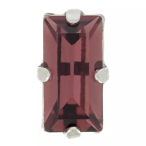 10x5mm Aurora set crystal A4500 baguette - Rhodium - Burgundy x1