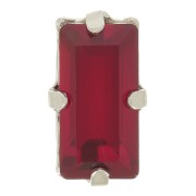 10x5mm Aurora set crystal A4500 baguette - Rhodium - Ruby x1|raw }}