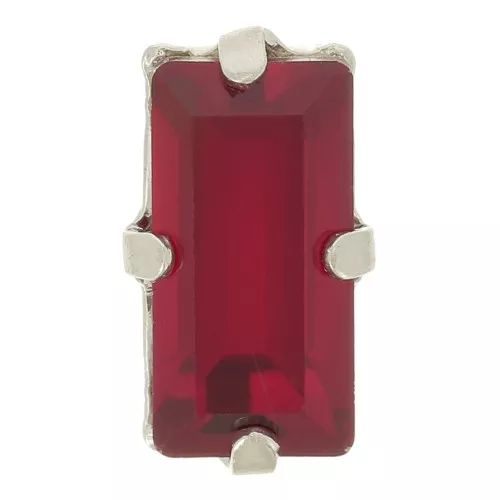10x5mm Aurora set crystal A4500 baguette - Rhodium - Ruby x1