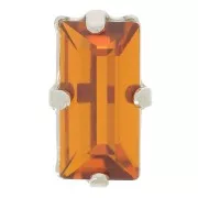 10x5mm Aurora set crystal A4500 baguette - Rhodium - Topaz x1