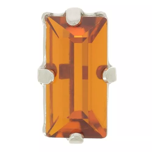10x5mm Aurora set crystal A4500 baguette - Rhodium - Topaz x1