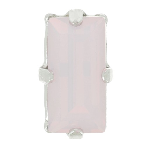 10x5mm Aurora set crystal A4500 baguette - Rhodium - Rose Water Opal x1