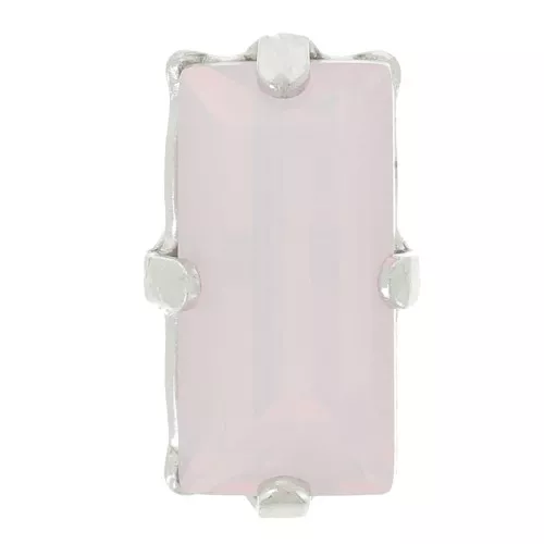 10x5mm Aurora set crystal A4500 baguette - Rhodium - Rose Water Opal x1