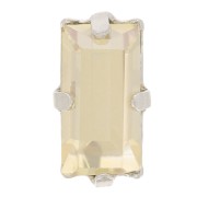 10x5mm Aurora set crystal A4500 baguette - Rhodium - Crystal Golden Shadow x1