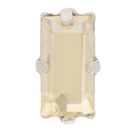 10x5mm Aurora set crystal A4500 baguette - Rhodium - Crystal Golden Shadow x1