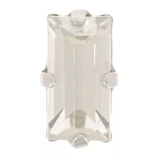 10x5mm Aurora set crystal A4500 baguette - Rhodium - Crystal Silver Shade x1
