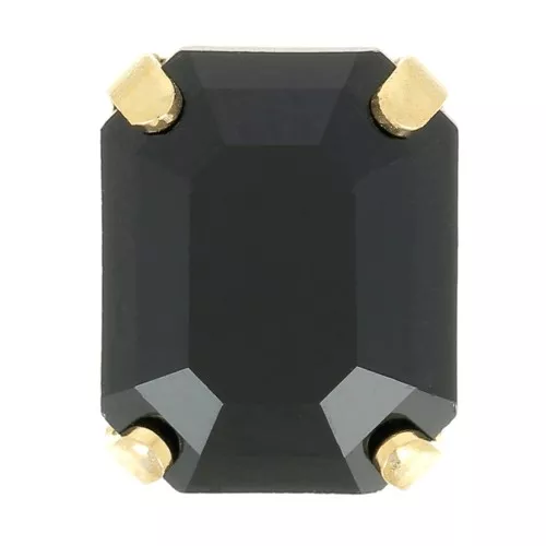 8x6mm Aurora set crystaAl 4610 Step Cut Octagon - Gold Tone - Jet x1