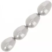 Poires nacrées PureCrystal 5821 11x8 mm Light Grey Pearl x5