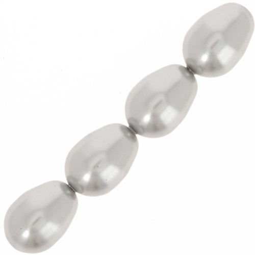 PureCrystal 5821 Pears 11x8mm Light Grey Pearl x5