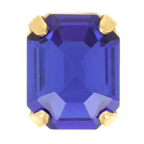 8x6mm Aurora set crystaAl 4610 Step Cut Octagon - Gold Tone - Capri Blue x1