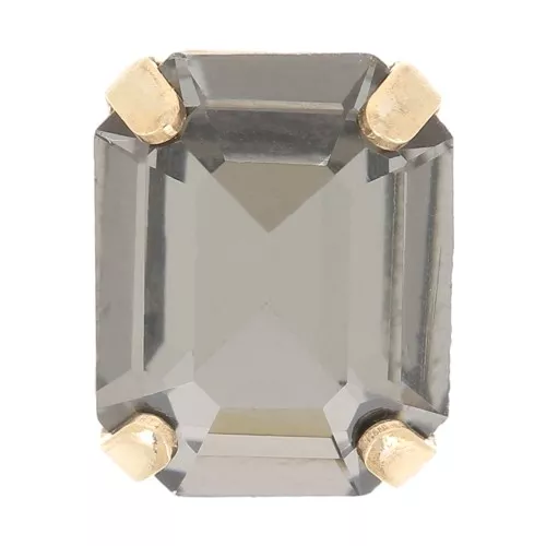 8x6mm Aurora set crystaAl 4610 Step Cut Octagon - Gold Tone - Black Diamond x1