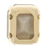 8x6mm Aurora set crystaAl 4610 Step Cut Octagon - Gold Tone - Black Diamond x1