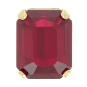 8x6mm Aurora set crystaAl 4610 Step Cut Octagon - Gold Tone - Ruby x1|raw }}