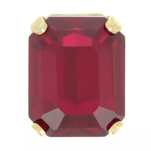 8x6mm Aurora set crystaAl 4610 Step Cut Octagon - Gold Tone - Ruby x1