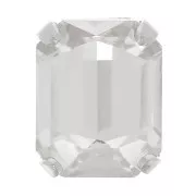 8x6mm Aurora set crystaAl 4610 Step Cut Octagon - Rhodium Tone - Crystal x1