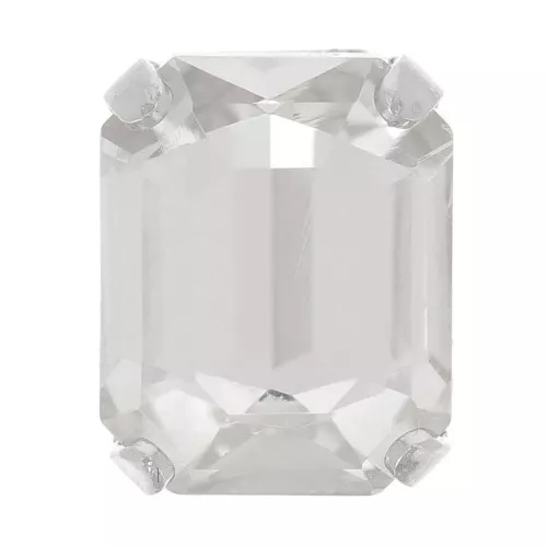 8x6mm Aurora set crystaAl 4610 Step Cut Octagon - Rhodium Tone - Crystal x1