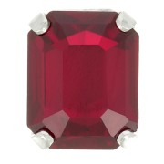 8x6mm Aurora set crystaAl 4610 Step Cut Octagon - Rhodium Tone - Ruby x1|raw }}