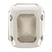 8x6mm Aurora set crystaAl 4610 Step Cut Octagon - Rhodium Tone - Ruby x1