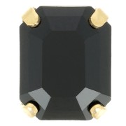 10x8mm Aurora set crystaAl 4610 Step Cut Octagon - Gold Tone - Jet x1|raw }}