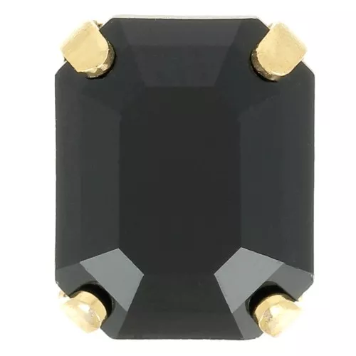 10x8mm Aurora set crystaAl 4610 Step Cut Octagon - Gold Tone - Jet x1