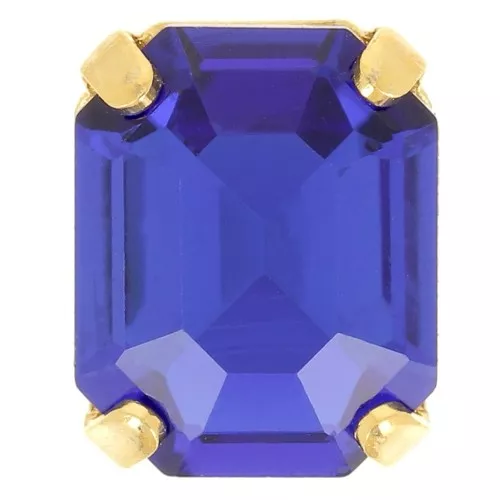 10x8mm Aurora set crystaAl 4610 Step Cut Octagon - Gold Tone - Capri Blue x1
