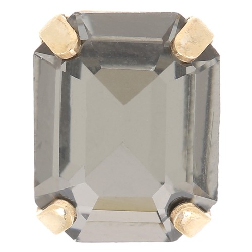 10x8mm Aurora set crystaAl 4610 Step Cut Octagon - Gold Tone - Black Diamond x1